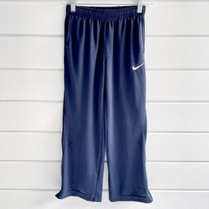 Nike Boys Lightweight Navy Track Pants Joggers Ankle Zip Sweatpants Size Small